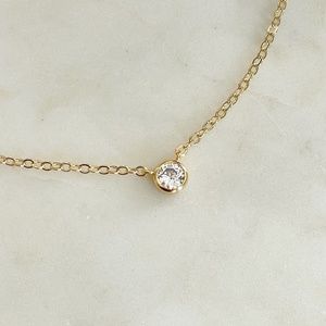 14k Gold Filled Solitaire necklace
